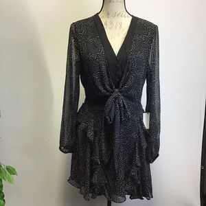 1.STATE Black & White Polka Dot Ruffled Dress